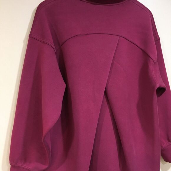 Lululemon Womens 6 Sweatshirt Top Funnel Neck Crossover Back Pink Berry Pocket - Picture 7 of 12